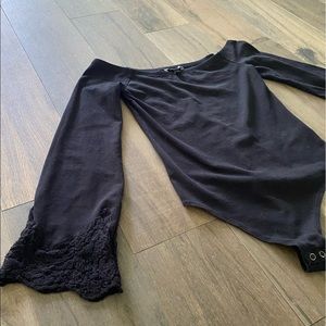 Express Off The Shoulder Bell Sleeve Bodysuit